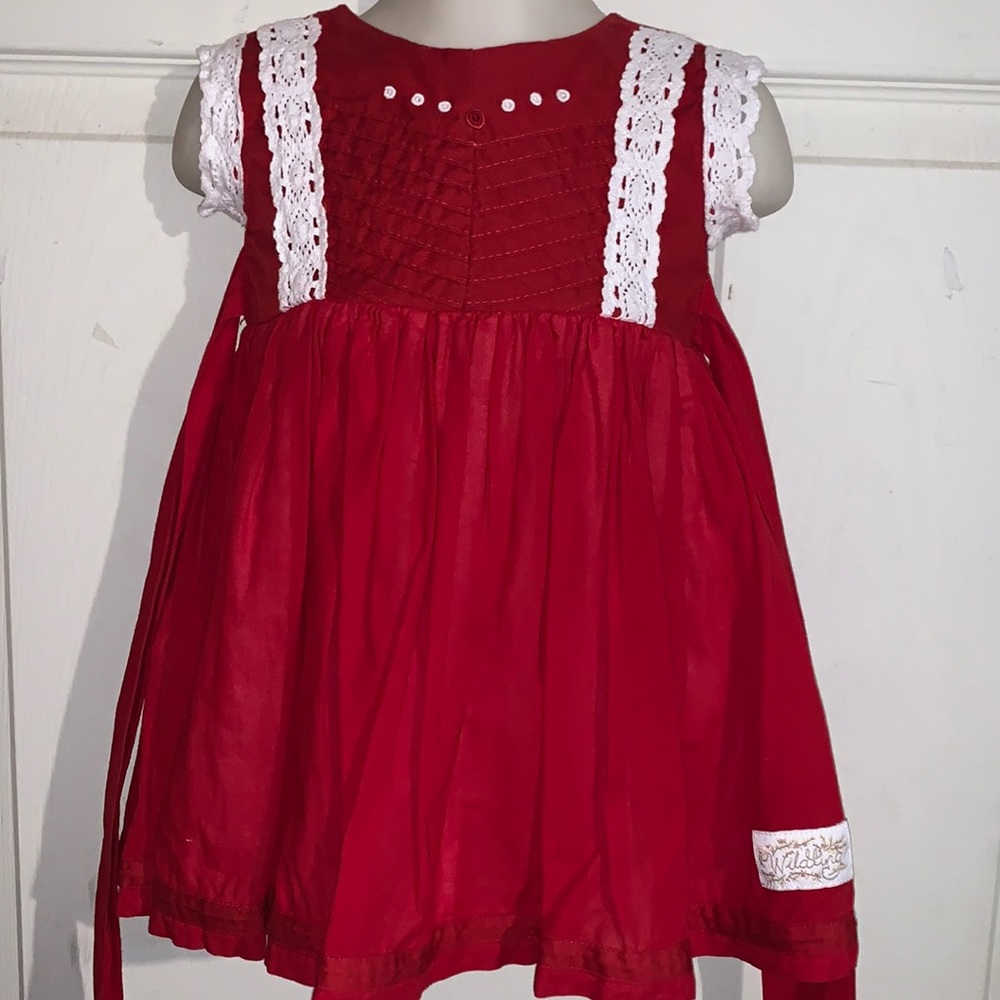 Infant Toddler Christmas Red Dress Well Dressed Wolf Wilding 18 mos EUC